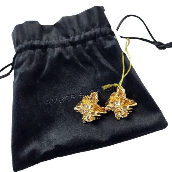 Amber Sceats Reese Earrings 24K Gold Plated New - Picture 5 of 5